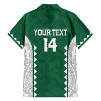 Custom Hawaii Volleyball Family Matching Off The Shoulder Long Sleeve Dress and Hawaiian Shirt Hawaiian Kakau Pattern