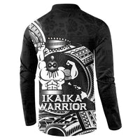 Black Hawaii Ikaika Warrior Button Sweatshirt Hawaiian Power