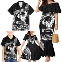 Black Hawaii Ikaika Warrior Family Matching Mermaid Dress and Hawaiian Shirt Hawaiian Power