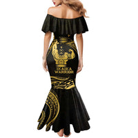 Gold Hawaii Ikaika Warrior Family Matching Mermaid Dress and Hawaiian Shirt Hawaiian Power