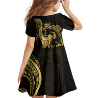 Gold Hawaii Ikaika Warrior Family Matching Summer Maxi Dress and Hawaiian Shirt Hawaiian Power