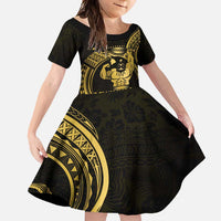 Gold Hawaii Ikaika Warrior Family Matching Tank Maxi Dress and Hawaiian Shirt Hawaiian Power