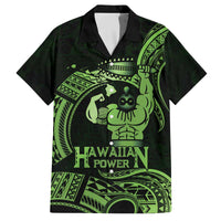 Green Hawaii Ikaika Warrior Family Matching Off The Shoulder Long Sleeve Dress and Hawaiian Shirt Hawaiian Power