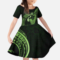 Green Hawaii Ikaika Warrior Family Matching Tank Maxi Dress and Hawaiian Shirt Hawaiian Power