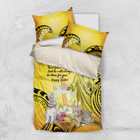 Polynesia Easter Day Bedding Set He Is Risen Lilium Longiflorum Polynesian Pattern