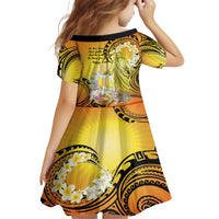 Polynesia Easter Day Kid Short Sleeve Dress He Is Risen Lilium Longiflorum Polynesian Pattern