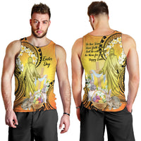 Polynesia Easter Day Men Tank Top He Is Risen Lilium Longiflorum Polynesian Pattern