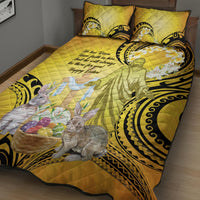 Polynesia Easter Day Quilt Bed Set He Is Risen Lilium Longiflorum Polynesian Pattern