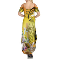 Polynesia Easter Day Summer Maxi Dress He Is Risen Lilium Longiflorum Polynesian Pattern