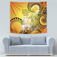 Polynesia Easter Day Tapestry He Is Risen Lilium Longiflorum Polynesian Pattern