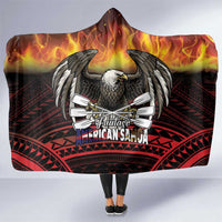 Fautasi Race Day American Samoa Hooded Blanket Bald Eagle Polynesian Tattoo