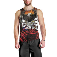 Fautasi Race Day American Samoa Men Tank Top Bald Eagle Polynesian Tattoo
