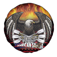 Fautasi Race Day American Samoa Spare Tire Cover Bald Eagle Polynesian Tattoo
