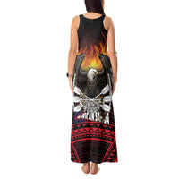 Fautasi Race Day American Samoa Tank Maxi Dress Bald Eagle Polynesian Tattoo