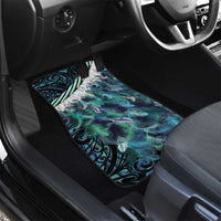 Turquoise Traditional Cloak Aotearoa Car Mats Maori Paua Shell Korowai Pattern