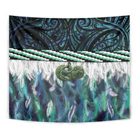 Turquoise Traditional Cloak Aotearoa Tapestry Maori Paua Shell Korowai Pattern LT14 - Polynesian Pride