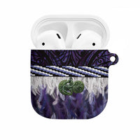 Purple Traditional Cloak Aotearoa AirPods Case Maori Paua Shell Korowai Pattern - Polynesian Pride