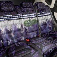Purple Traditional Cloak Aotearoa Back Car Seat Cover Maori Paua Shell Korowai Pattern
