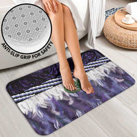 Purple Traditional Cloak Aotearoa Bathroom Set Maori Paua Shell Korowai Pattern - Polynesian Pride