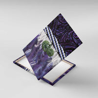 Purple Traditional Cloak Aotearoa Canvas Wall Art Maori Paua Shell Korowai Pattern