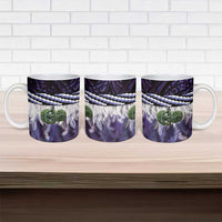Purple Traditional Cloak Aotearoa Ceramic Mug Maori Paua Shell Korowai Pattern - Polynesian Pride