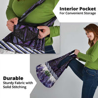 Purple Traditional Cloak Aotearoa Grocery Bag Maori Paua Shell Korowai Pattern