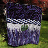 Purple Traditional Cloak Aotearoa Quilt Maori Paua Shell Korowai Pattern LT14 - Polynesian Pride