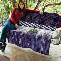 Purple Traditional Cloak Aotearoa Quilt Maori Paua Shell Korowai Pattern LT14 - Polynesian Pride