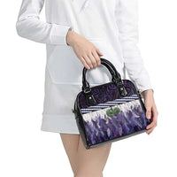 Purple Traditional Cloak Aotearoa Shoulder Handbag Maori Paua Shell Korowai Pattern LT14 - Polynesian Pride