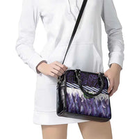 Purple Traditional Cloak Aotearoa Shoulder Handbag Maori Paua Shell Korowai Pattern LT14 - Polynesian Pride