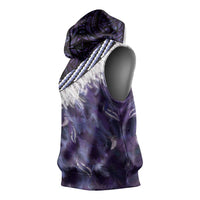 Purple Traditional Cloak Aotearoa Sleeveless Hoodie Maori Paua Shell Korowai Pattern LT14 - Polynesian Pride