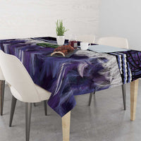 Purple Traditional Cloak Aotearoa Tablecloth Maori Paua Shell Korowai Pattern