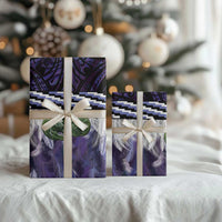 Purple Traditional Cloak Aotearoa Wrapping Paper Maori Paua Shell Korowai Pattern - Polynesian Pride
