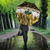 Yellow Traditional Cloak Aotearoa Umbrella Maori Paua Shell Korowai Pattern - Polynesian Pride