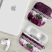 Pink Traditional Cloak Aotearoa AirPods Case Maori Paua Shell Korowai Pattern - Polynesian Pride