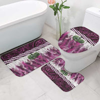 Pink Traditional Cloak Aotearoa Bathroom Set Maori Paua Shell Korowai Pattern - Polynesian Pride