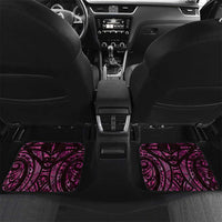 Pink Traditional Cloak Aotearoa Car Mats Maori Paua Shell Korowai Pattern