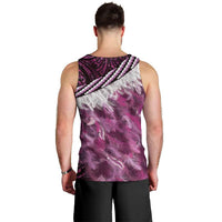 Pink Traditional Cloak Aotearoa Men Tank Top Maori Paua Shell Korowai Pattern
