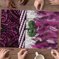 Pink Traditional Cloak Aotearoa Puzzle Maori Paua Shell Korowai Pattern LT14 - Polynesian Pride