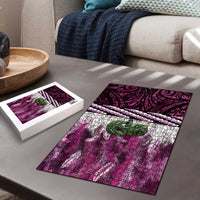 Pink Traditional Cloak Aotearoa Puzzle Maori Paua Shell Korowai Pattern LT14 - Polynesian Pride