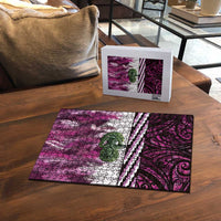 Pink Traditional Cloak Aotearoa Puzzle Maori Paua Shell Korowai Pattern LT14 - Polynesian Pride