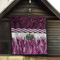 Pink Traditional Cloak Aotearoa Quilt Maori Paua Shell Korowai Pattern LT14 - Polynesian Pride