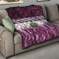 Pink Traditional Cloak Aotearoa Quilt Maori Paua Shell Korowai Pattern LT14 - Polynesian Pride