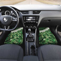 Green Traditional Cloak Aotearoa Car Mats Maori Paua Shell Korowai Pattern
