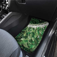 Green Traditional Cloak Aotearoa Car Mats Maori Paua Shell Korowai Pattern