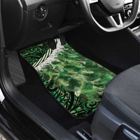 Green Traditional Cloak Aotearoa Car Mats Maori Paua Shell Korowai Pattern