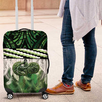 Green Traditional Cloak Aotearoa Luggage Cover Maori Paua Shell Korowai Pattern LT14 Green - Polynesian Pride