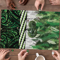 Green Traditional Cloak Aotearoa Puzzle Maori Paua Shell Korowai Pattern LT14 - Polynesian Pride
