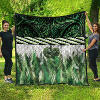 Green Traditional Cloak Aotearoa Quilt Maori Paua Shell Korowai Pattern LT14 - Polynesian Pride