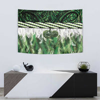 Green Traditional Cloak Aotearoa Tapestry Maori Paua Shell Korowai Pattern LT14 - Polynesian Pride